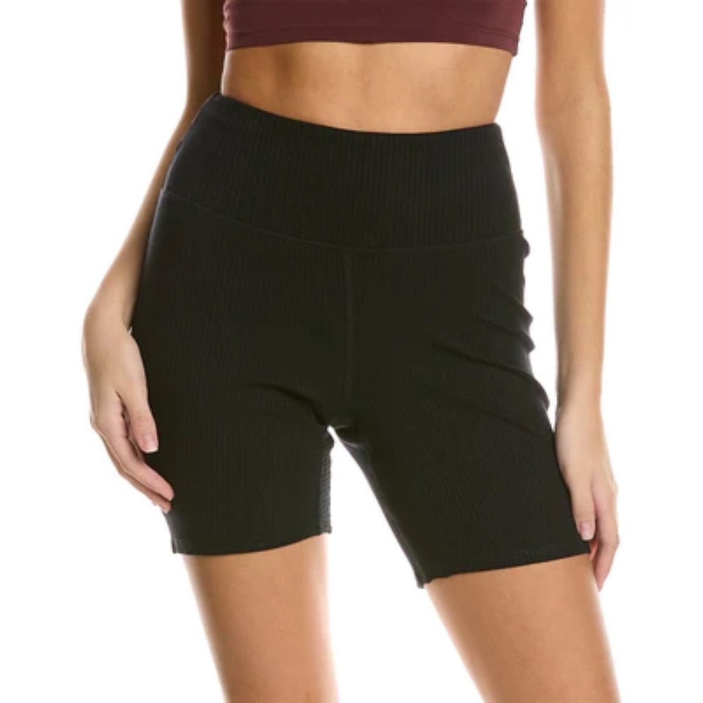 Solid & Striped Sport | Black High Tide Ribbed Biker Shorts